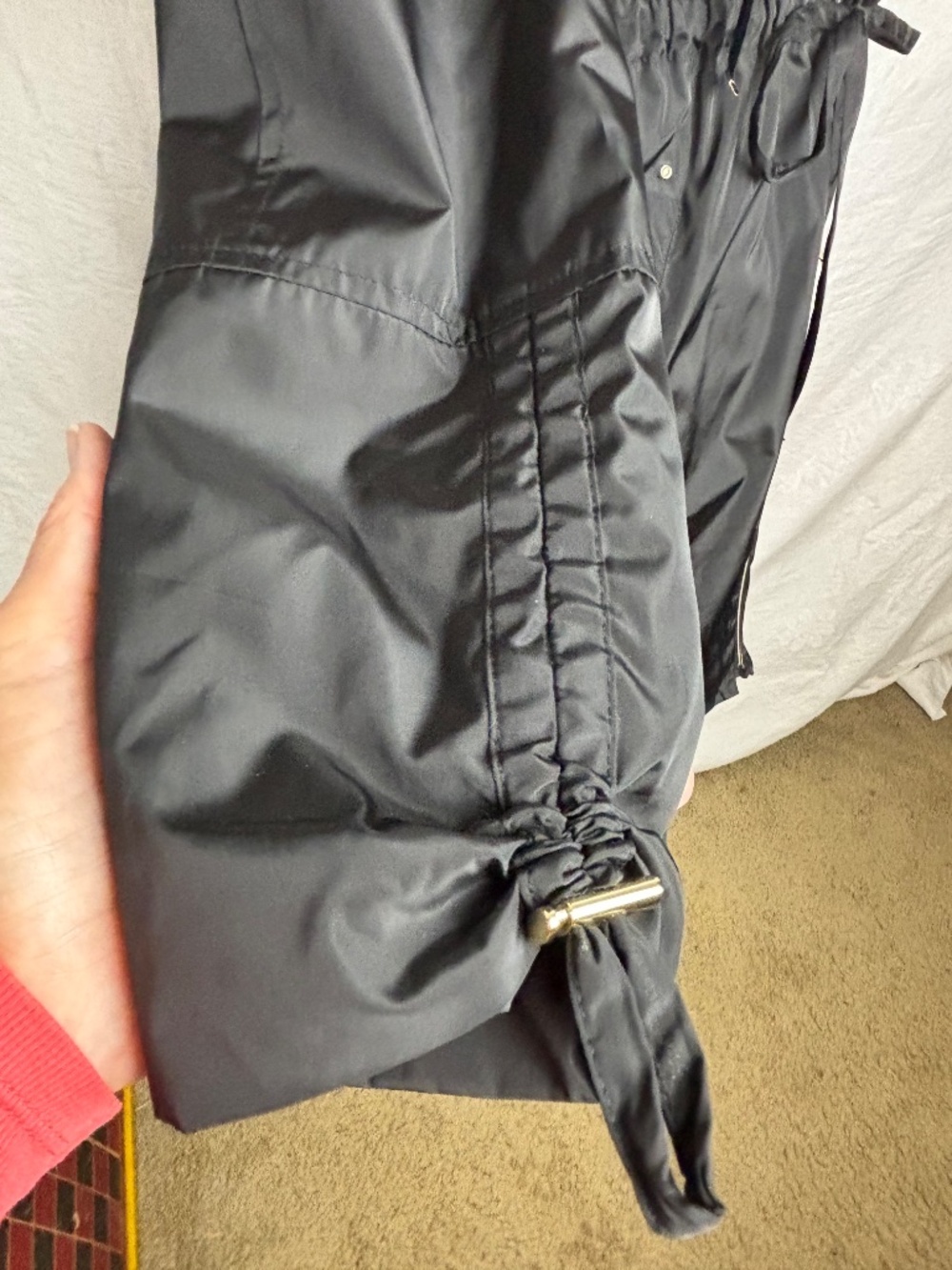 NWT Via Spiga Zip Front Anorak w/ Adj. Sleeve Detail/Attached Hood Black Sz. S - Picture 6 of 12